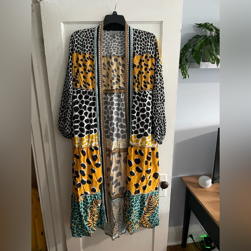 Anthropologie Animal-Printed Duster Kimono